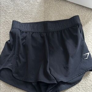 Gymshark Black Athletic Shorts Moisture-Wicking Elastic Waistband